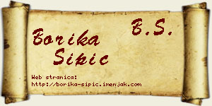 Borika Šipić vizit kartica